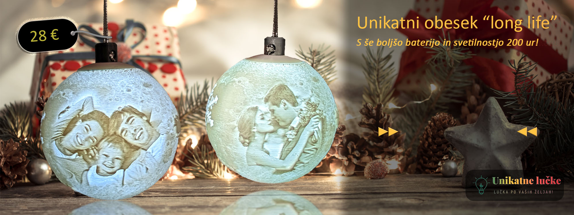 3D tiskana lučka, okrasek, različni modeli, personalizirano darilo, litofan