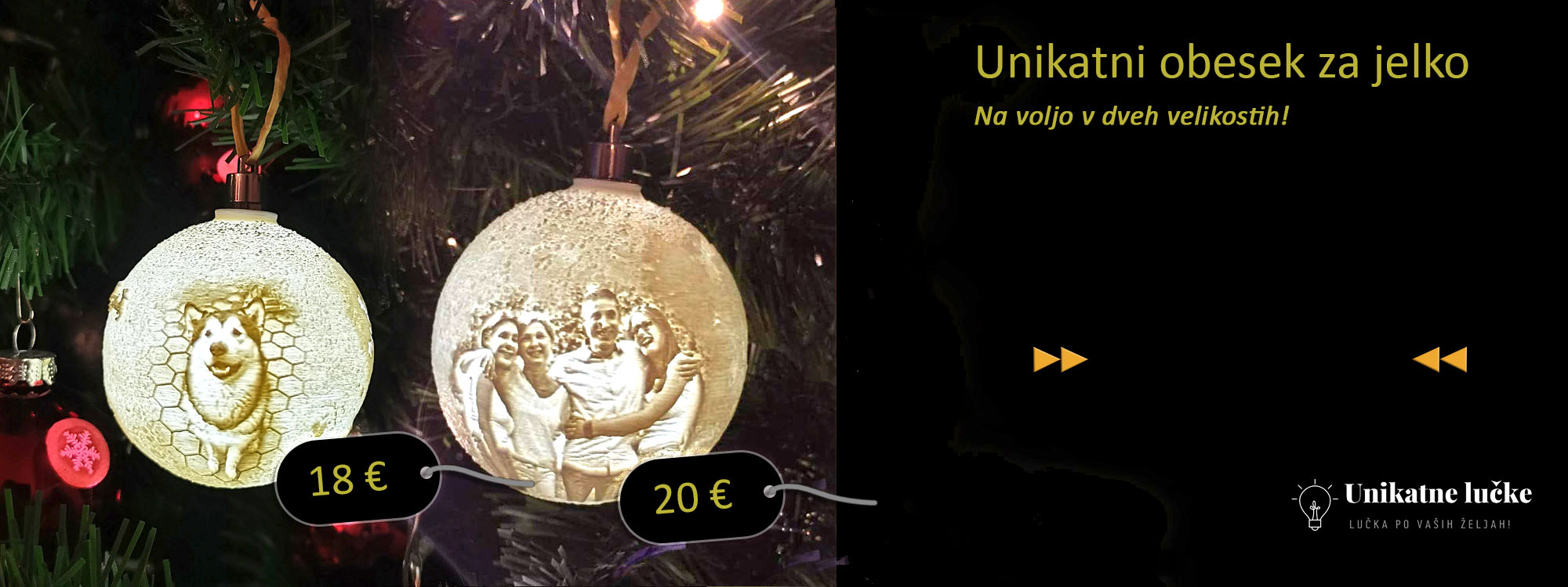 3D tiskana lučka, okrasek, različni modeli, personalizirano darilo, litofan